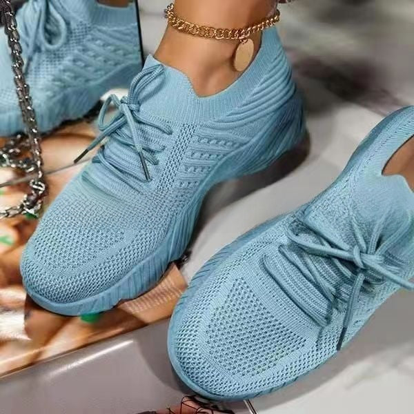 Harper mesh lace-up sneakers in light blue