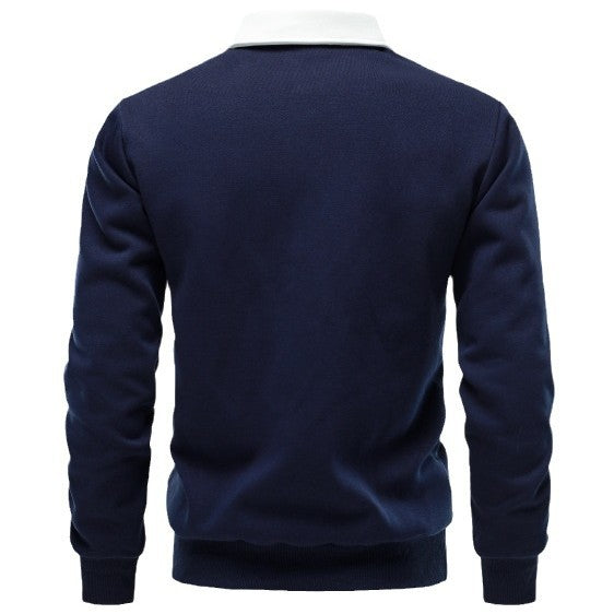 Aurele | Men's Cotton Long-Sleeve Polo Shirt