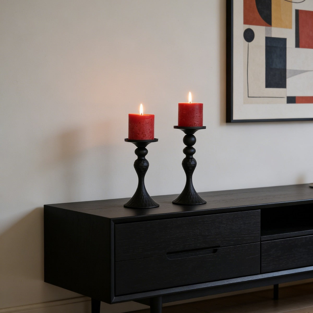 Hammered Iron Candle Holder