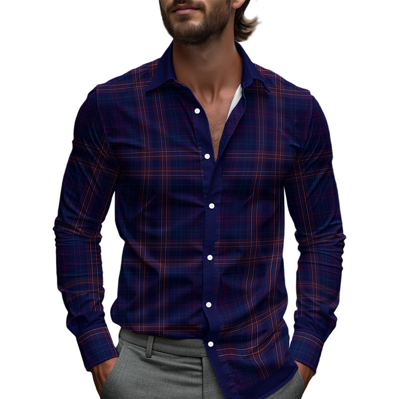 Marceau | Men's Printed Long-Sleeve Casual Shirt