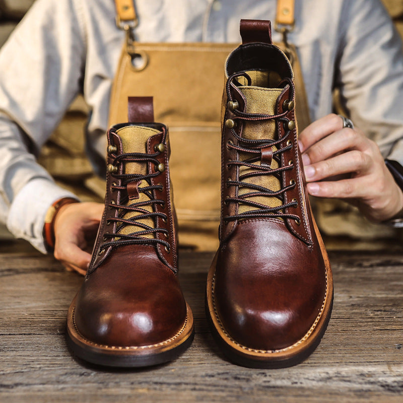 Silas | Men's Retro Leather Ankle Boots