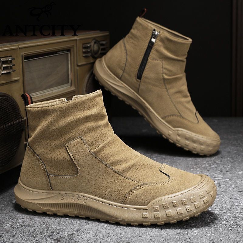 Anselm | Men's Side-Zip Suede-Look Ankle Boots