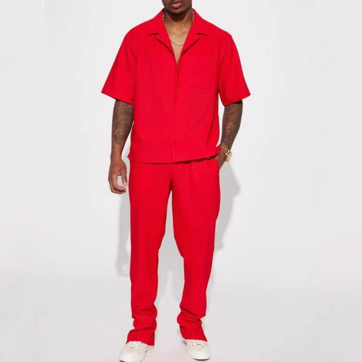 Victor | Men's Sport Casual Shirt & Trousers Set