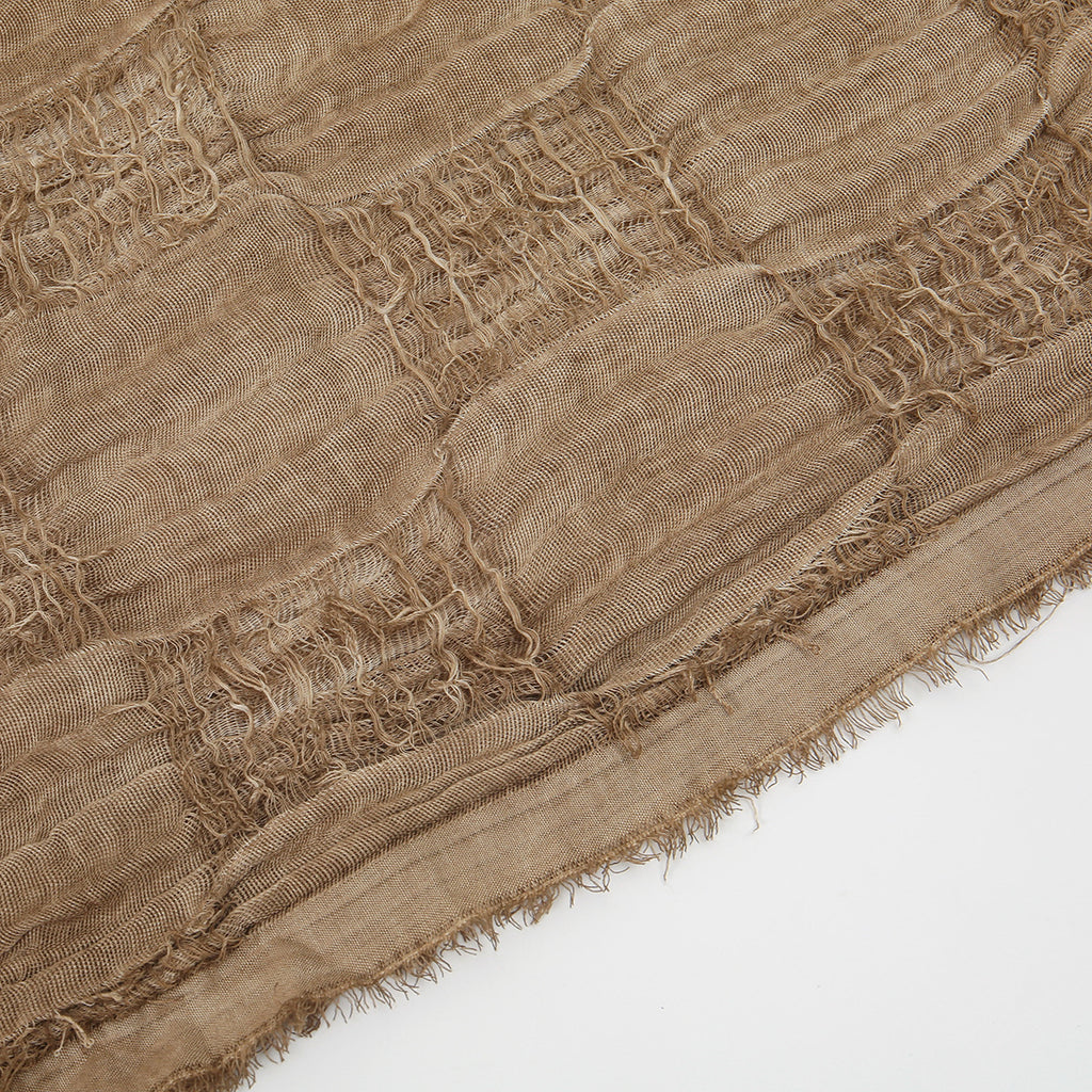 Bernadette | Distressed Fringe Cotton-Linen Shawl Scarf
