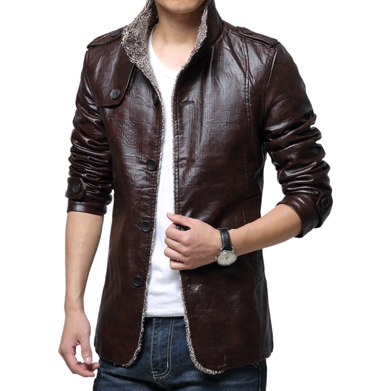 Emile | Men's Faux Leather Winter Jacket
