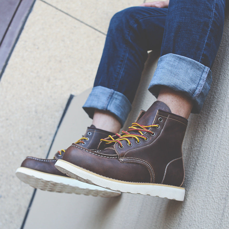 Quentin | Men's Genuine Leather Lace-Up Work Boots