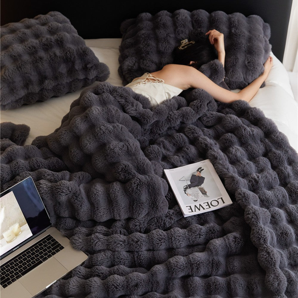 Double-Sided Plush Sofa Throw