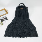 Bernadette | Distressed Fringe Cotton-Linen Shawl Scarf