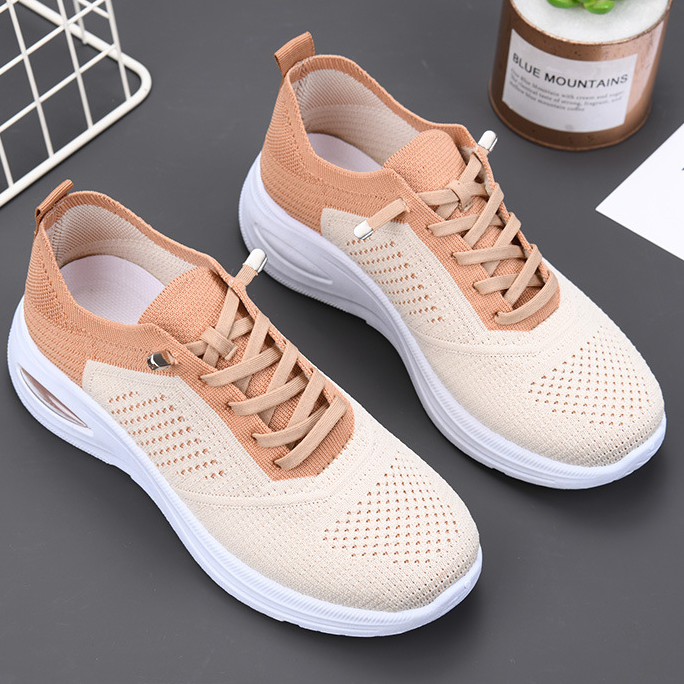 Cleo | Women's Breathable Knit Mesh Lace-Up Sneakers