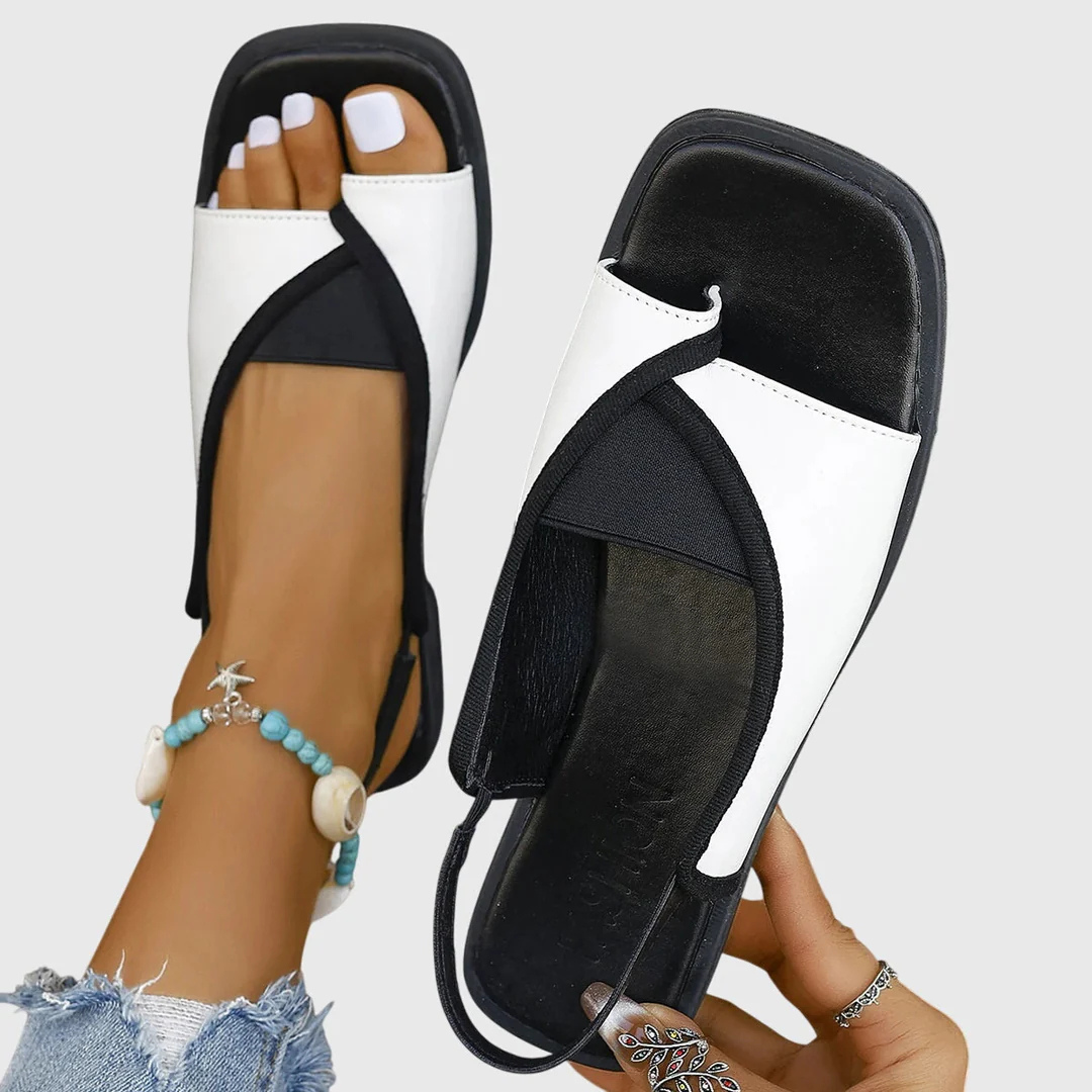 Mady Slip-On Sandals with Flat Sole and Square Toe