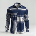 Marceau | Men's Printed Long-Sleeve Casual Shirt