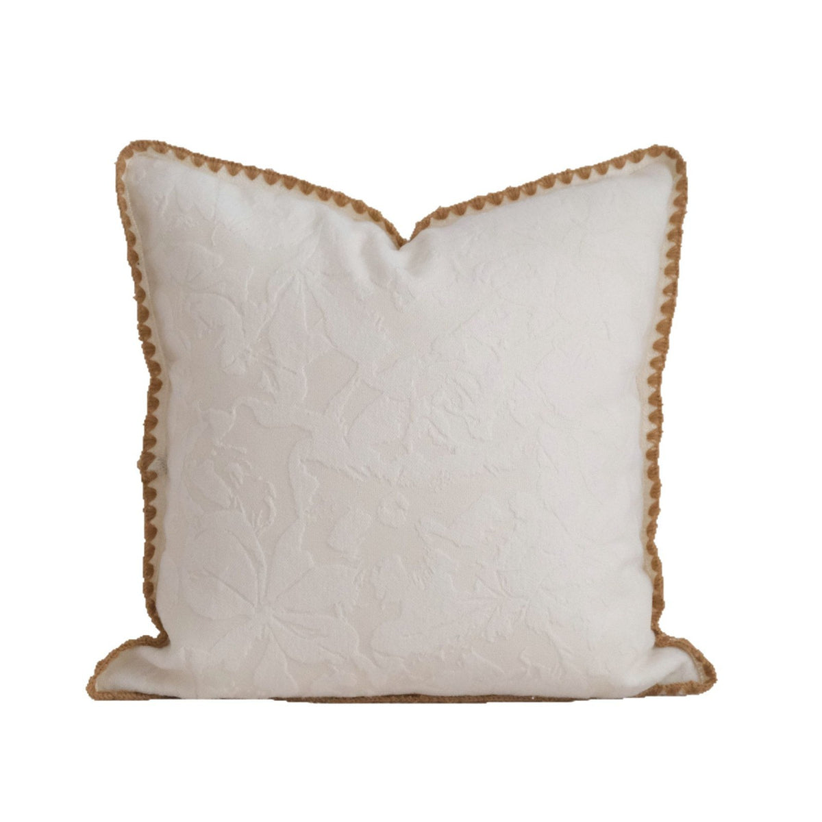 Cotton Linen Throw Pillow Cover | Lace Trim & Tassels