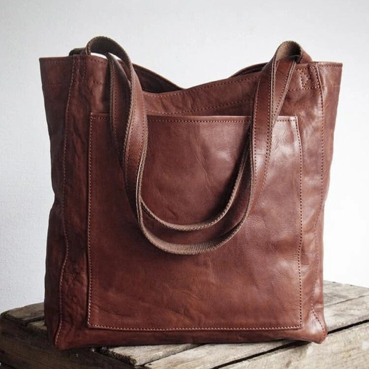 Women's Waxed Vegan Leather Tote Bag