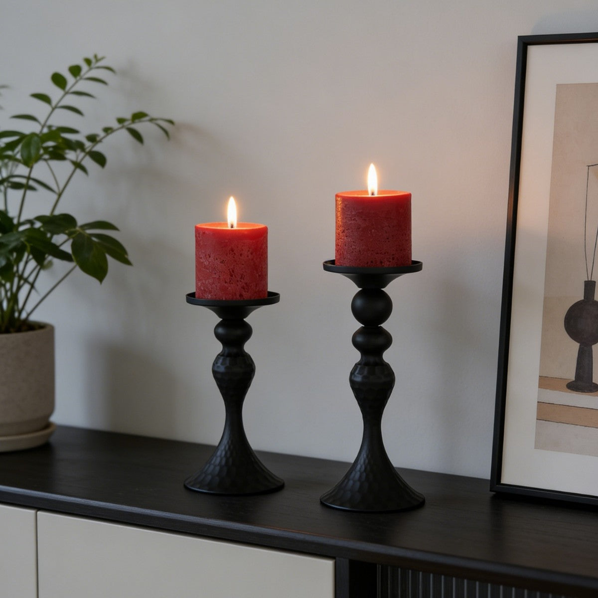 Hammered Iron Candle Holder