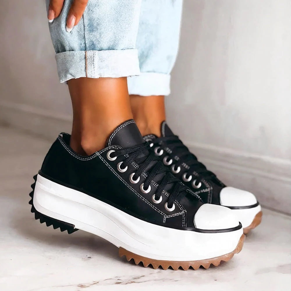 Posy | Women's Lace-Up Platform Canvas Sneakers