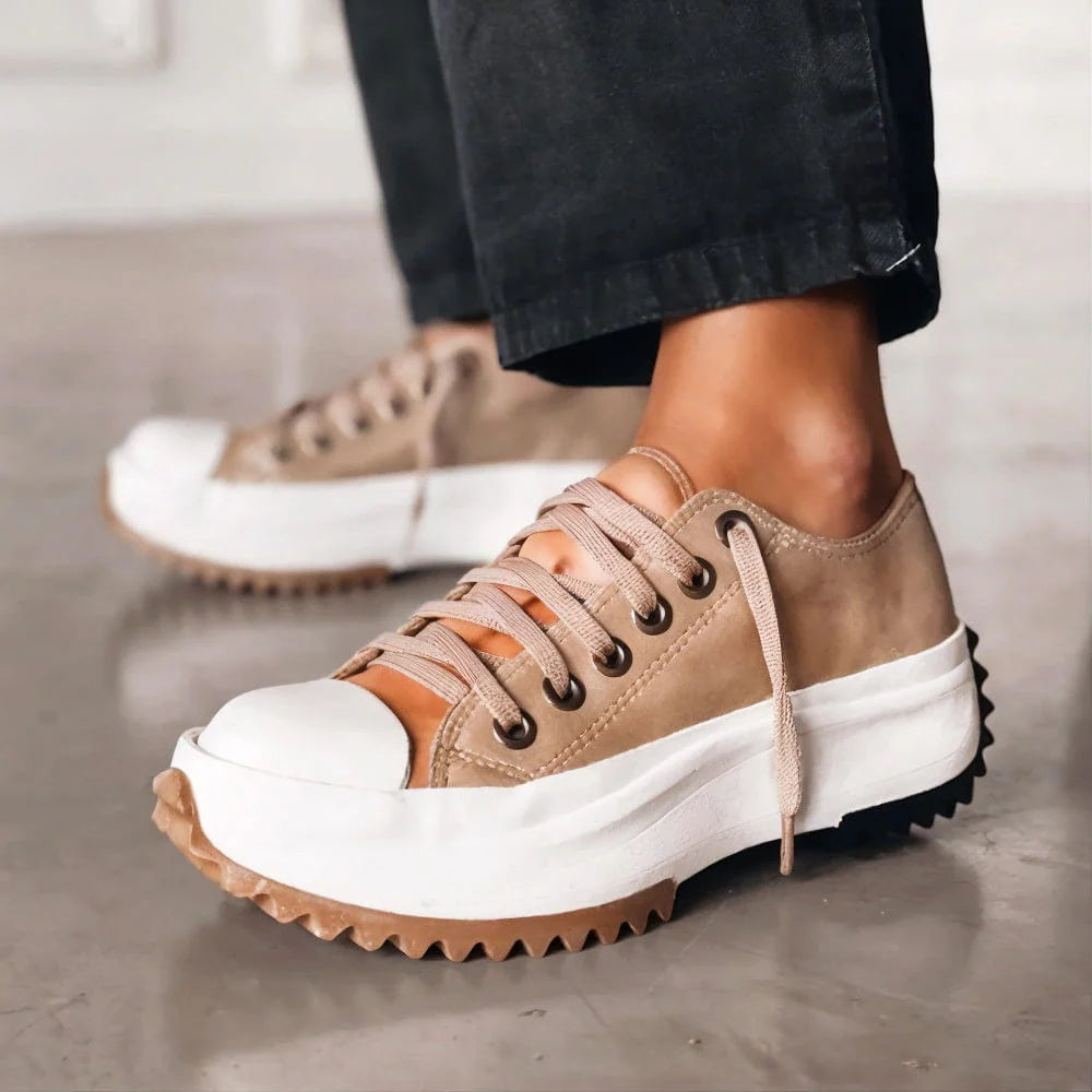 Posy | Women's Lace-Up Platform Canvas Sneakers