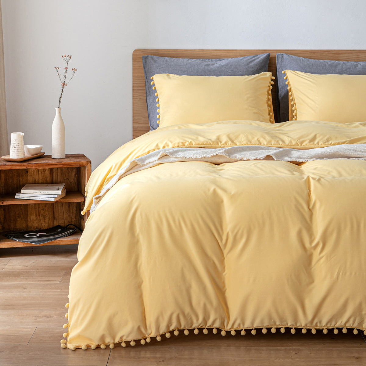 Washed Cotton Solid Colour Bedding Set