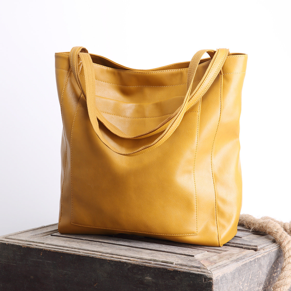 Women's Waxed Vegan Leather Tote Bag