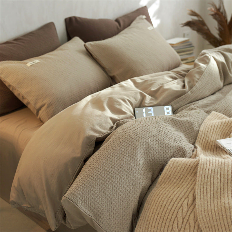 Waffle Weave Cotton Bedding Set