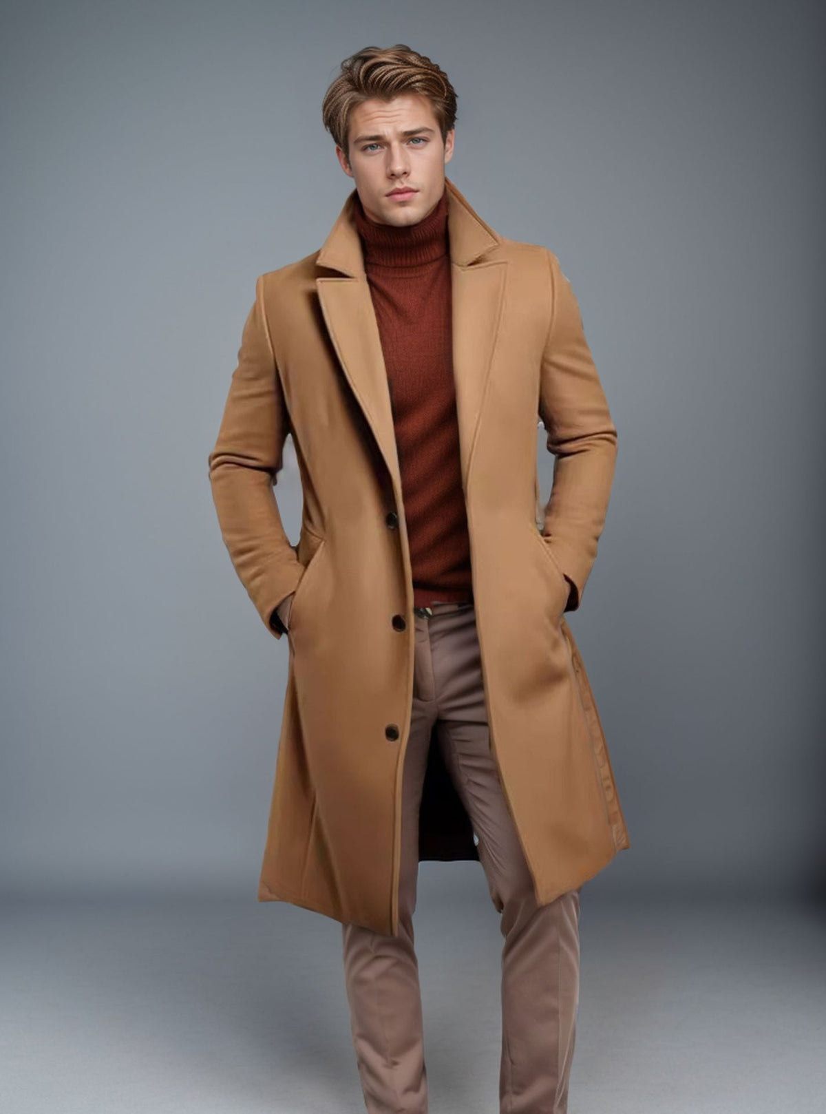 Caspian | Men's Wool-Look Tailored Overcoat