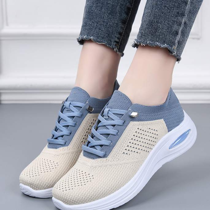 Cleo | Women's Breathable Knit Mesh Lace-Up Sneakers