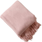 Knitted Tassel Throw Blanket