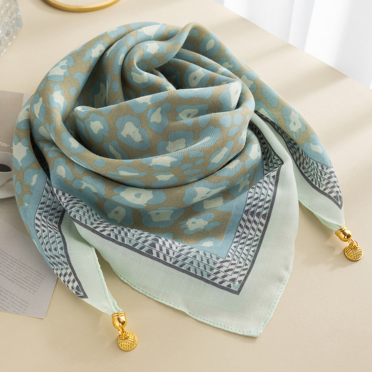 Josette | Magnetic-Clasp Cotton Square Scarf