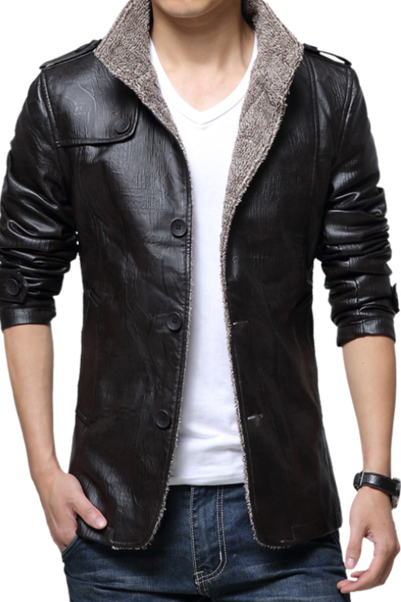 Emile | Men's Faux Leather Winter Jacket