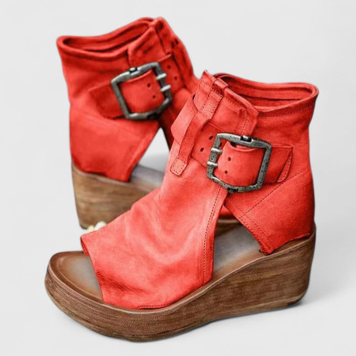 Juno | Women's Peep-Toe Roman Wedge Sandals