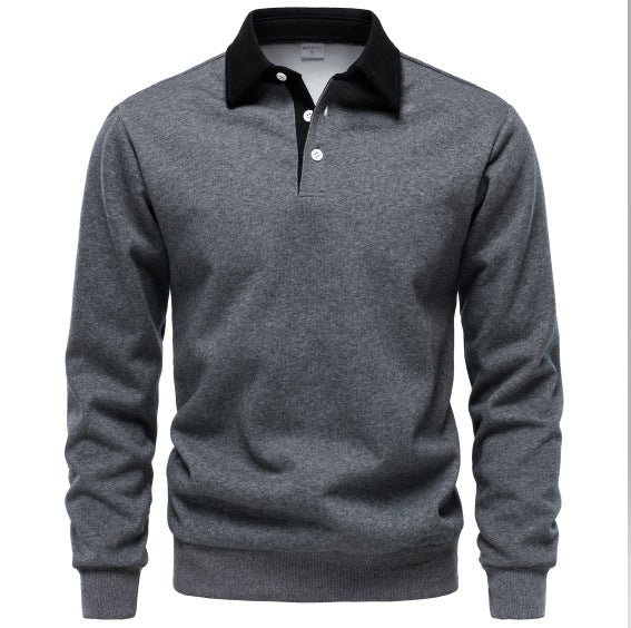 Aurele | Men's Cotton Long-Sleeve Polo Shirt