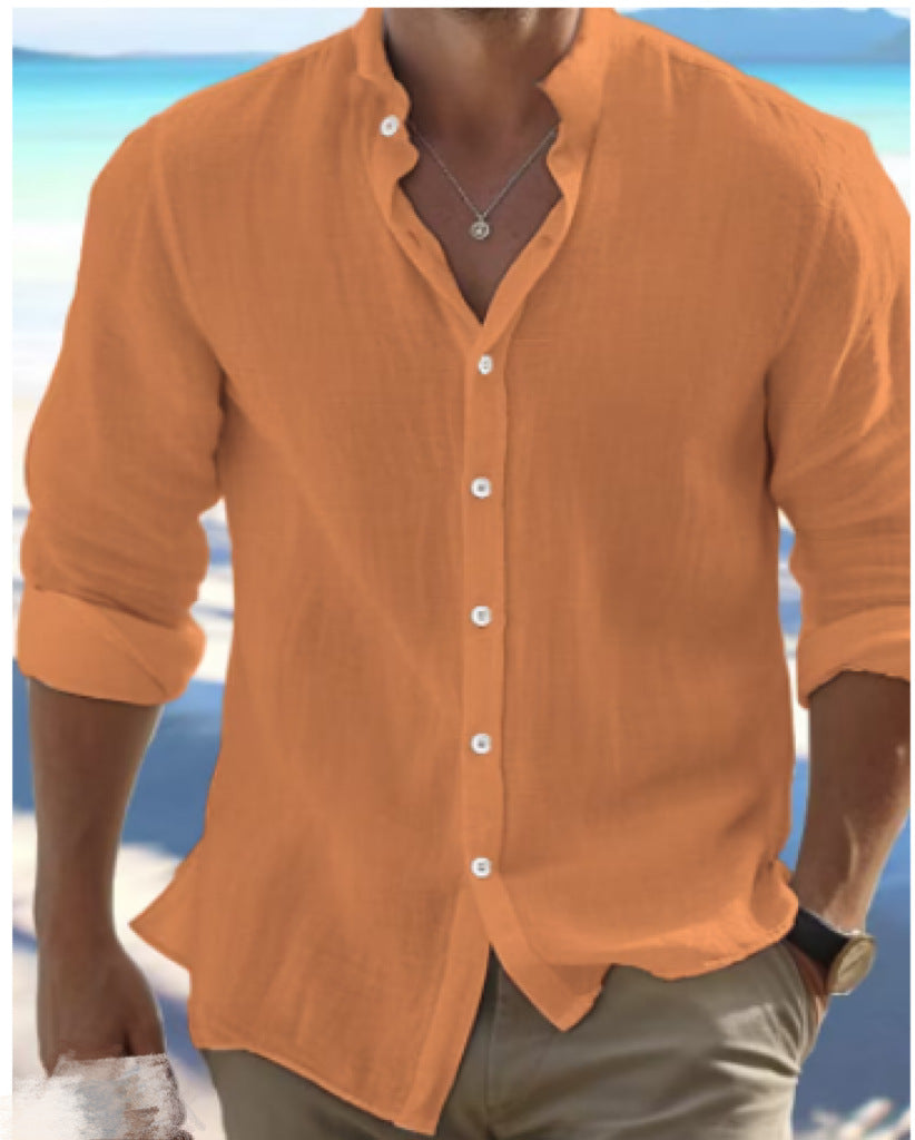 Mathieu | Men's Cotton Long-Sleeve Button-Down Shirt