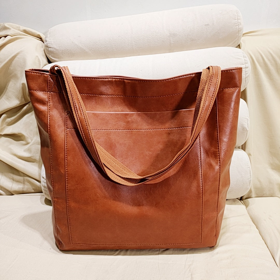 Women's Waxed Vegan Leather Tote Bag