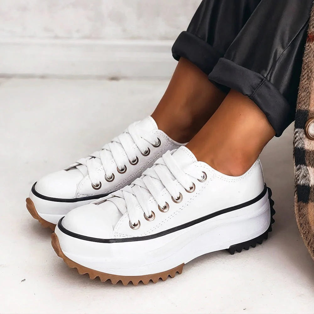 Posy | Women's Lace-Up Platform Canvas Sneakers