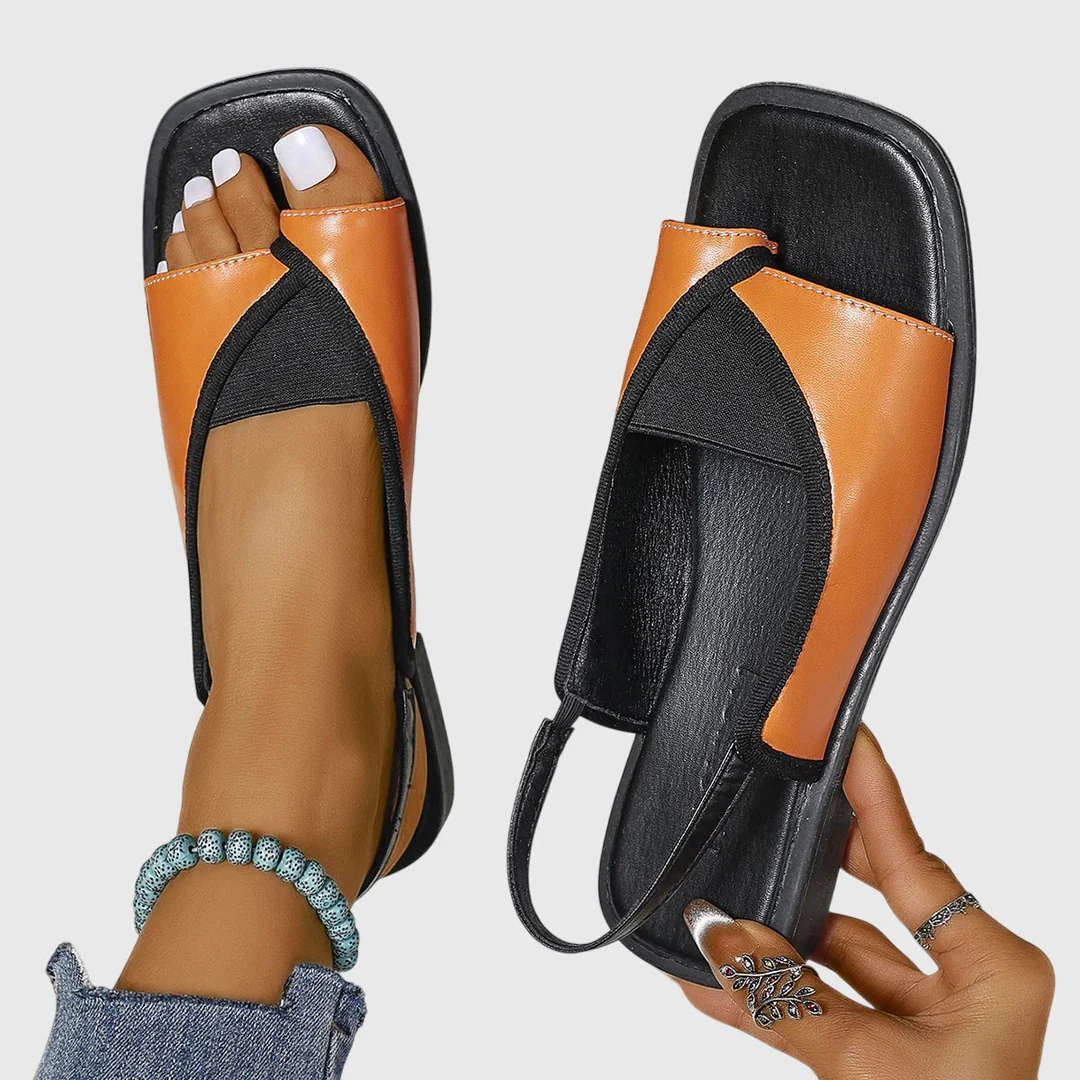 Mady Slip-On Sandals with Flat Sole and Square Toe