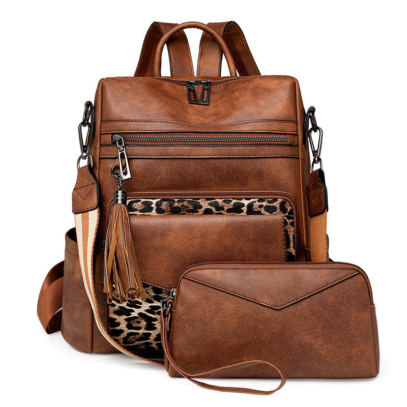 Solange | Women's Two-Tone Faux Leather Convertible Backpack