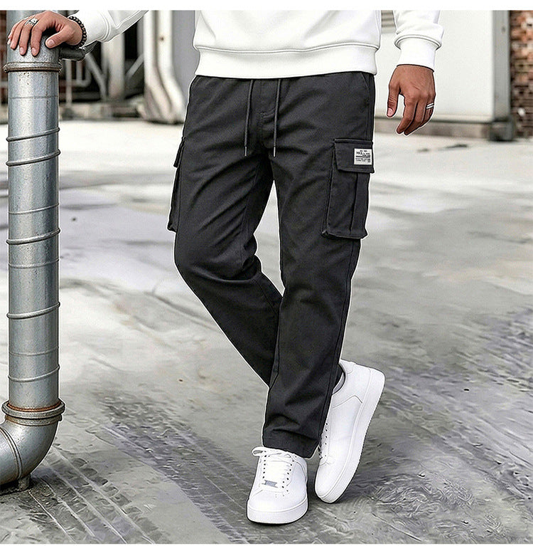 Mens Casual Work Pants with Drawstring Waist