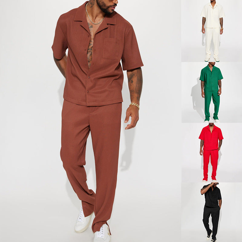 Victor | Men's Sport Casual Shirt & Trousers Set