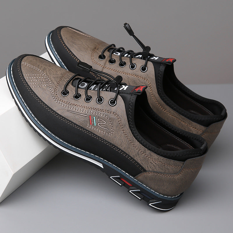 Nolan | Men's Casual Lace-Up Faux Leather Low-Top Sneakers