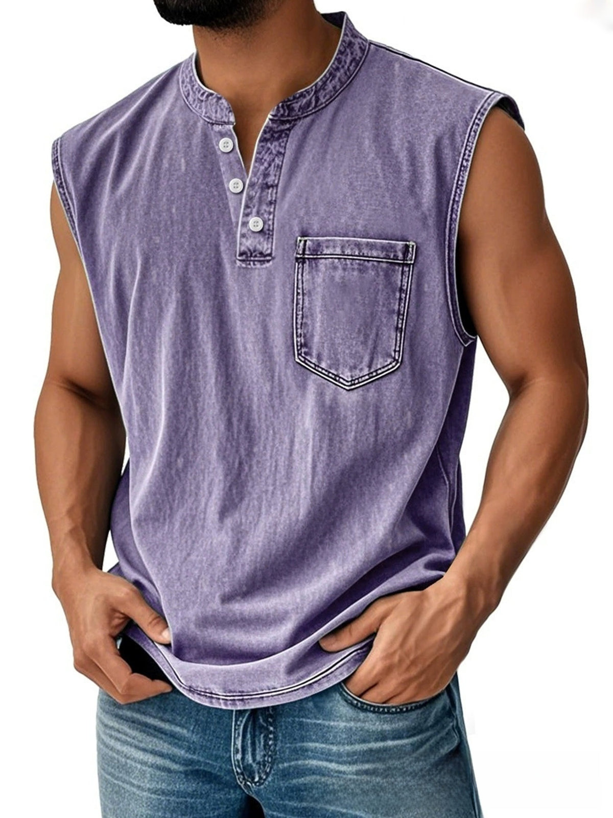 Olivier | Men's Sleeveless Button-Down Polo Vest