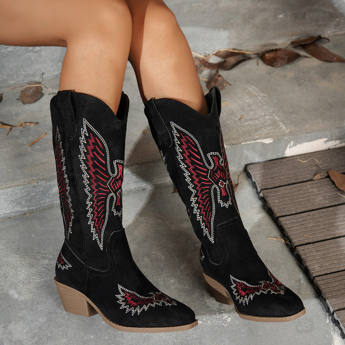 Rosalind | Women's Suede Square-Toe Cowboy Boots
