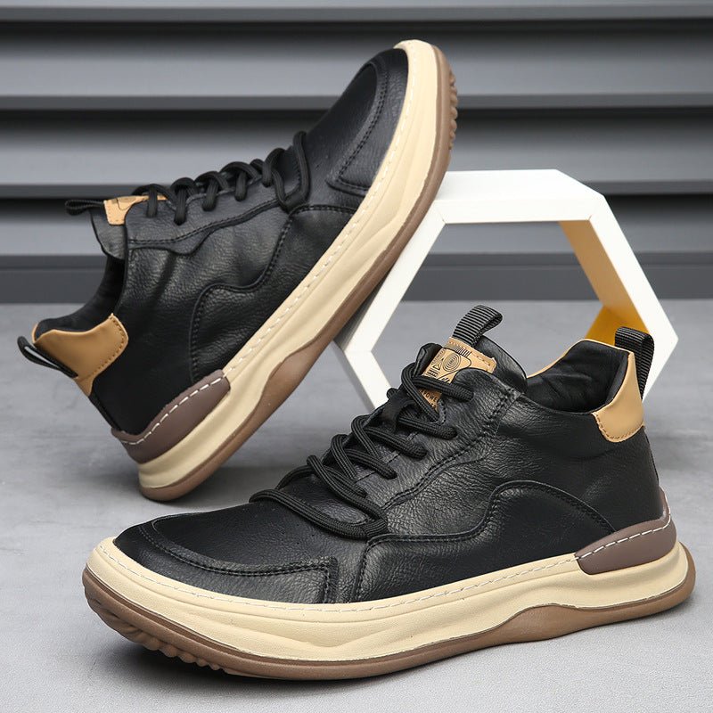 Ezra | Men's High-Top Leather Casual Sneakers
