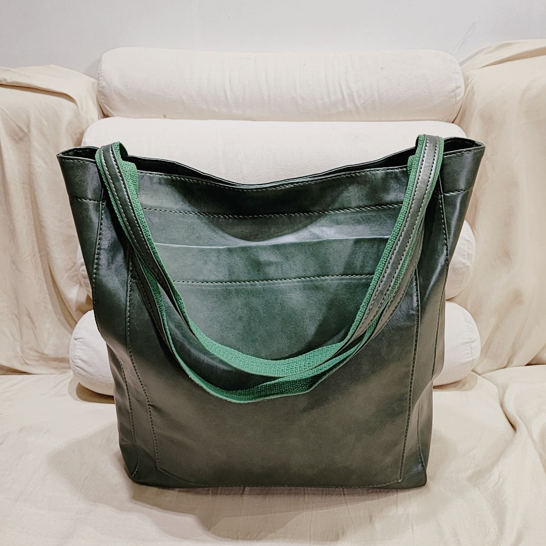 Women's Waxed Vegan Leather Tote Bag