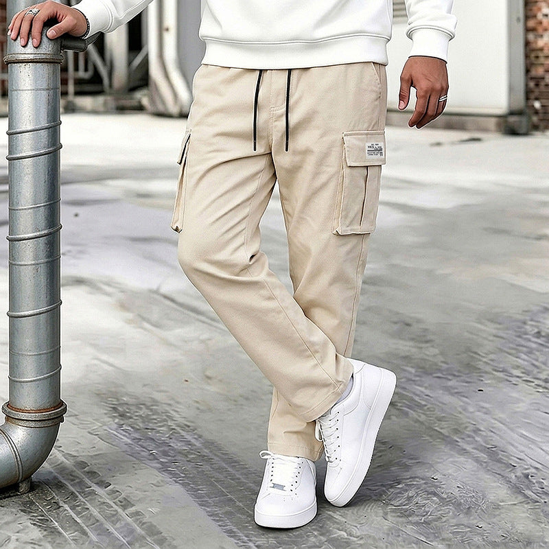 Mens Casual Work Pants with Drawstring Waist