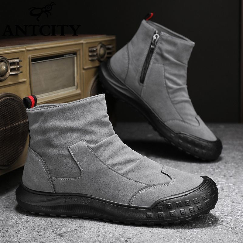 Anselm | Men's Side-Zip Suede-Look Ankle Boots