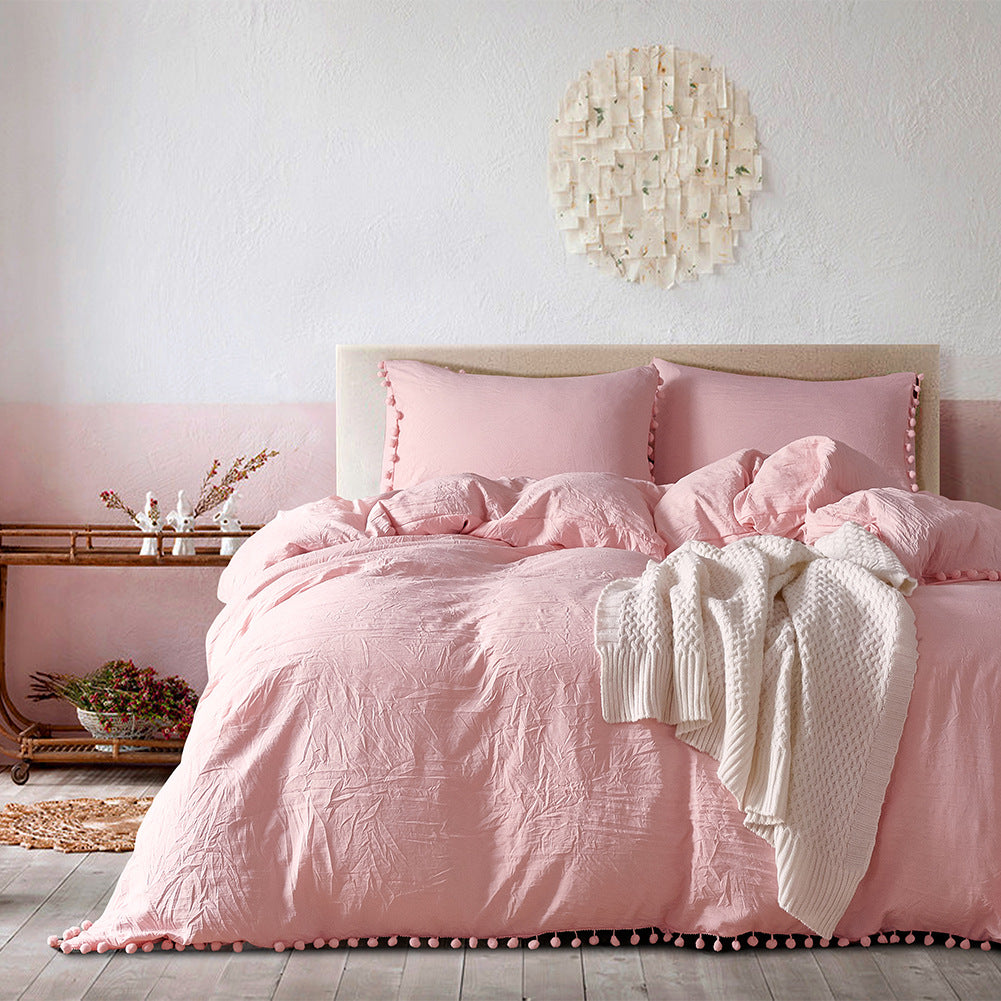 Washed Cotton Solid Colour Bedding Set