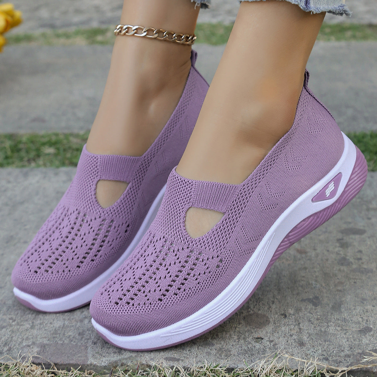 Aloriana mesh slip-on shoes in light purple