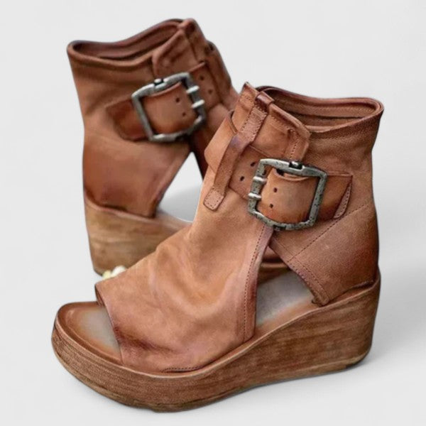Juno | Women's Peep-Toe Roman Wedge Sandals