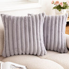 Nordic Stripe Plush Cushion Cover