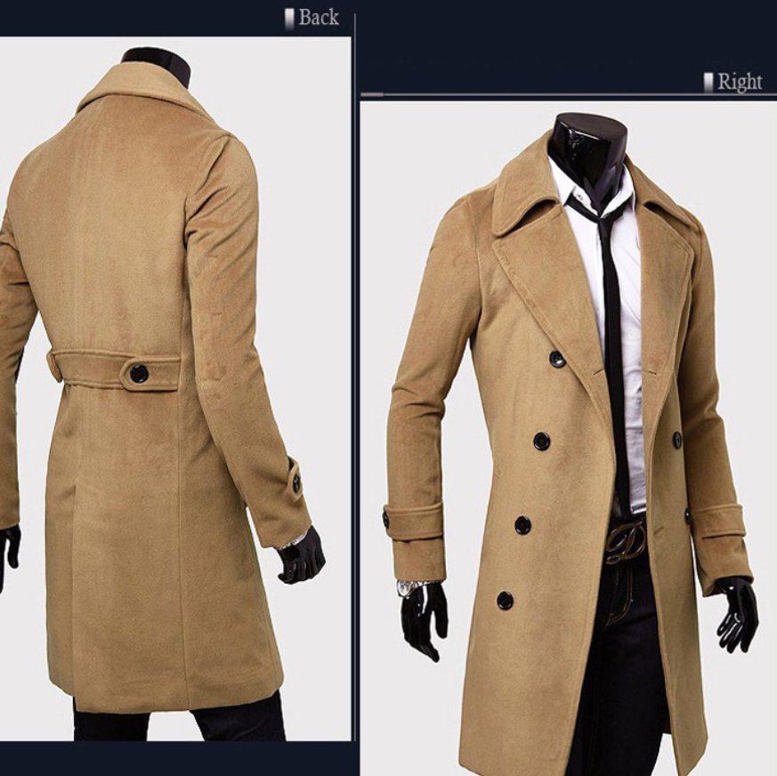 Edmund | Men's Double-Breasted Wool-Look Overcoat