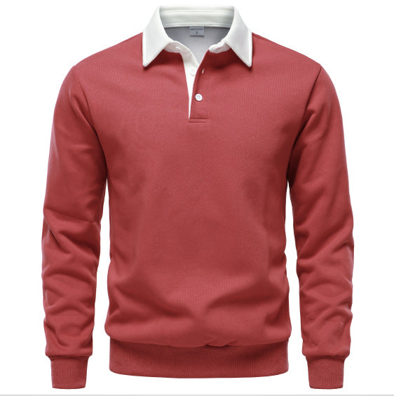 Aurele | Men's Cotton Long-Sleeve Polo Shirt